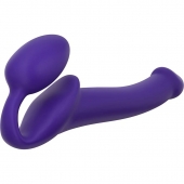 Фиолетовый безремневой страпон Silicone Bendable Strap-On - size S - Strap-on-me - купить с доставкой в Мытищах