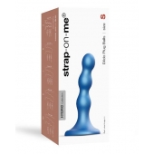 Голубая насадка Strap-On-Me Dildo Plug Balls size S - Strap-on-me - купить с доставкой в Мытищах