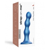 Голубая насадка Strap-On-Me Dildo Plug Balls size L - Strap-on-me - купить с доставкой в Мытищах