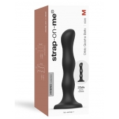 Черная насадка Strap-On-Me Dildo Geisha Balls size M - Strap-on-me - купить с доставкой в Мытищах