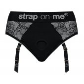 Черные трусики для насадок Diva Lingerie Harness - size S - Strap-on-me - купить с доставкой в Мытищах