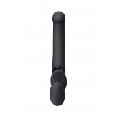 Черный безремневой вибрострапон Silicone Bendable Strap-On - size XL - Strap-on-me - купить с доставкой в Мытищах