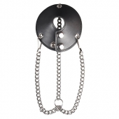 Утяжка для мошонки из искусственной кожи с цепочками PARACHUTE BALL STRETCHER - BlueLine - купить с доставкой в Мытищах