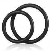 Набор из двух черных силиконовых колец разного диаметра SILICONE COCK RING SET - BlueLine - в Мытищах купить с доставкой