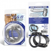 Двойное кольцо выносливости на пенис DUAL STAMINA RING - BlueLine - в Мытищах купить с доставкой