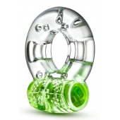 Зеленое эрекционное виброкольцо Arouser Vibrating C-Ring - Blush Novelties - в Мытищах купить с доставкой