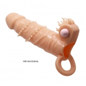Телесная удлиняющая вибронасадка Penis Sleeve Connor - 17 см. - Baile - в Мытищах купить с доставкой
