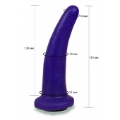 Фиолетовая гладкая изогнутая насадка-плаг - 13,3 см. - LOVETOY (А-Полимер) - купить с доставкой в Мытищах