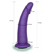 Фиолетовая гладкая изогнутая насадка-плаг - 17 см. - LOVETOY (А-Полимер) - купить с доставкой в Мытищах