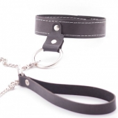 Узкий однослойный ошейник с поводком - Crazy Handmade - купить с доставкой в Мытищах