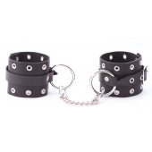 Черные кожаные оковы с люверсами - Crazy Handmade - купить с доставкой в Мытищах