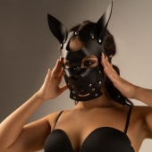 Черная маска  Собака  с ушками - Crazy Handmade - купить с доставкой в Мытищах