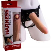 Страпон Харнесс из трусиков и насадки-фаллоса - 17,5 см. - LOVETOY (А-Полимер) - купить с доставкой в Мытищах