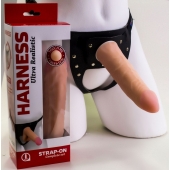 Страпон Харнесс из трусиков и насадки-фаллоса - 17,5 см. - LOVETOY (А-Полимер) - купить с доставкой в Мытищах