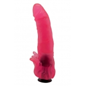 Розовая насадка для страпона с клиторальными лепестками - 18,5 см. - LOVETOY (А-Полимер) - купить с доставкой в Мытищах