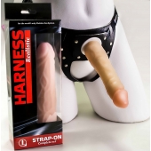 Телесная насадка-фаллос на трусиках с плугом - 16,5 см. - LOVETOY (А-Полимер) - купить с доставкой в Мытищах
