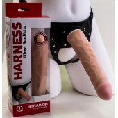 Насадка-фаллос в комплекте с трусиками Harness - 21,6 см. - LOVETOY (А-Полимер) - купить с доставкой в Мытищах