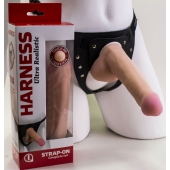 Страпон Harness из двух предметов: трусики с плугом и насадка-фаллос - 17 см. - LOVETOY (А-Полимер) - купить с доставкой в Мытищах