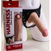 Страпон Harness из двух предметов: регулируемые трусики и насадка-фаллос - 17,5 см. - LOVETOY (А-Полимер) - купить с доставкой в Мытищах