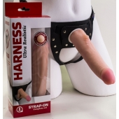 Реалистичный страпон Harness из трусиков и насадки-фаллоса - 18,5 см. - LOVETOY (А-Полимер) - купить с доставкой в Мытищах