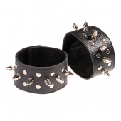 Чёрные напульсники с шипами и заклепками - Sitabella - купить с доставкой в Мытищах
