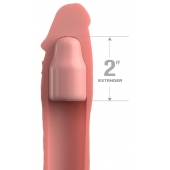 Телесная насадка-удлинитель 2 Inch Silicone X-tension with Strap - 20,3 см. - Pipedream - в Мытищах купить с доставкой