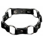 Кожаный черный ошейник с кольцами - Sitabella - купить с доставкой в Мытищах