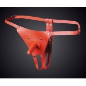 Красные кожаные универсальные трусики со штырьком для насадок - Sitabella - купить с доставкой в Мытищах