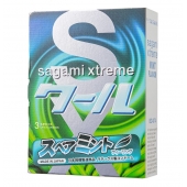 Презервативы Sagami Xtreme Mint с ароматом мяты - 3 шт. - Sagami - купить с доставкой в Мытищах