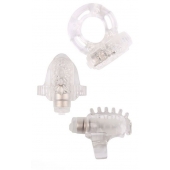 Набор из 3 прозрачных эрекционных колец с вибрацией Teasers Ring Kit - Chisa - в Мытищах купить с доставкой