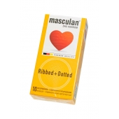 Презервативы с колечками и пупырышками Masculan Ribbed+Dotted - 10 шт. - Masculan - купить с доставкой в Мытищах