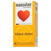 Презервативы с колечками и пупырышками Masculan Ribbed+Dotted - 10 шт. - Masculan - купить с доставкой в Мытищах