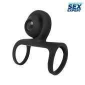 Черная вибронасадка на пенис Sex Expert - Sex Expert - в Мытищах купить с доставкой