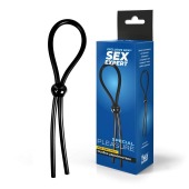 Черное силиконовое лассо с шариком для утяжки - Sex Expert - в Мытищах купить с доставкой