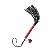 Черно-красная кожаная плеть - 50 см. - Pecado - купить с доставкой в Мытищах