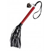 Черно-красная кожаная плеть - 50 см. - Pecado - купить с доставкой в Мытищах