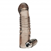 Дымчатая насадка на пенис с вибрацией  Vibrating Penis Enhancing Sleeve Extension - 13,3 см. - BlueLine - в Мытищах купить с доставкой