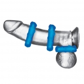 Комплект из трех голубых эрекционных колец 3-Pack Ribbed Rider Cock Ring Set - BlueLine - в Мытищах купить с доставкой