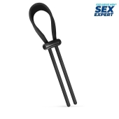 Черный ремень-лассо для усиления эрекции - Sex Expert - в Мытищах купить с доставкой