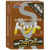 Презервативы Sagami Xtreme FEEL UP с точечной текстурой и линиями прилегания - 3 шт. - Sagami - купить с доставкой в Мытищах
