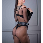 Черный кожаный пояс Sex Game - БДСМ Арсенал - купить с доставкой в Мытищах