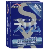 Розовые презервативы Sagami Xtreme FEEL FIT 3D - 3 шт. - Sagami - купить с доставкой в Мытищах