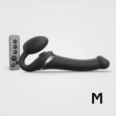 Черный безремневой страпон Multi Orgasm Size M с клиторальной стимуляцией - Strap-on-me - купить с доставкой в Мытищах