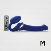Синий безремневой страпон Multi Orgasm Size M с клиторальной стимуляцией - Strap-on-me - купить с доставкой в Мытищах