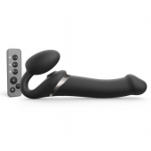 Черный безремневой страпон Multi Orgasm Size L с клиторальной стимуляцией - Strap-on-me - купить с доставкой в Мытищах