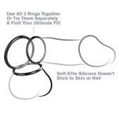 Набор из трех черных эрекционных колец Silicone 3-Ring Stamina Set - Pipedream - в Мытищах купить с доставкой