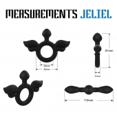 Черное эрекционное кольцо с крыльями Rooster Jeliel Angel - Velv or - в Мытищах купить с доставкой