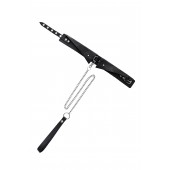 Черный кожаный ошейник-воротник с поводком - Pecado - купить с доставкой в Мытищах