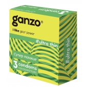 Ультратонкие презервативы Ganzo Ultra thin - 3 шт. - Ganzo - купить с доставкой в Мытищах