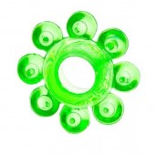 Зеленое эрекционное кольцо-цветок - Toyfa Basic - в Мытищах купить с доставкой